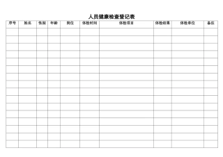人员健康检查登记表