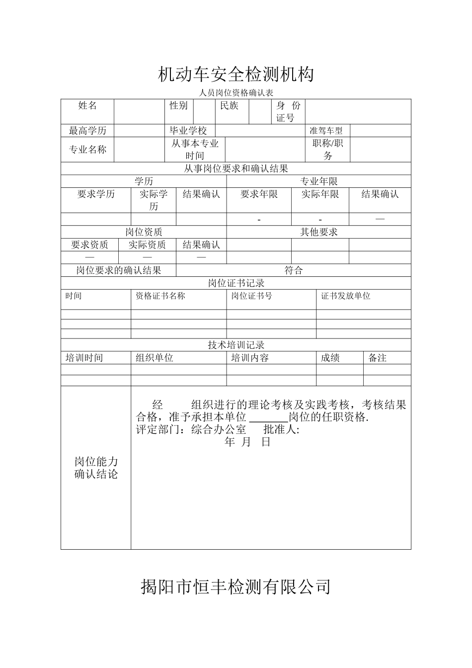 人员岗位确认表_第1页