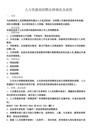 人员招聘制度及流程