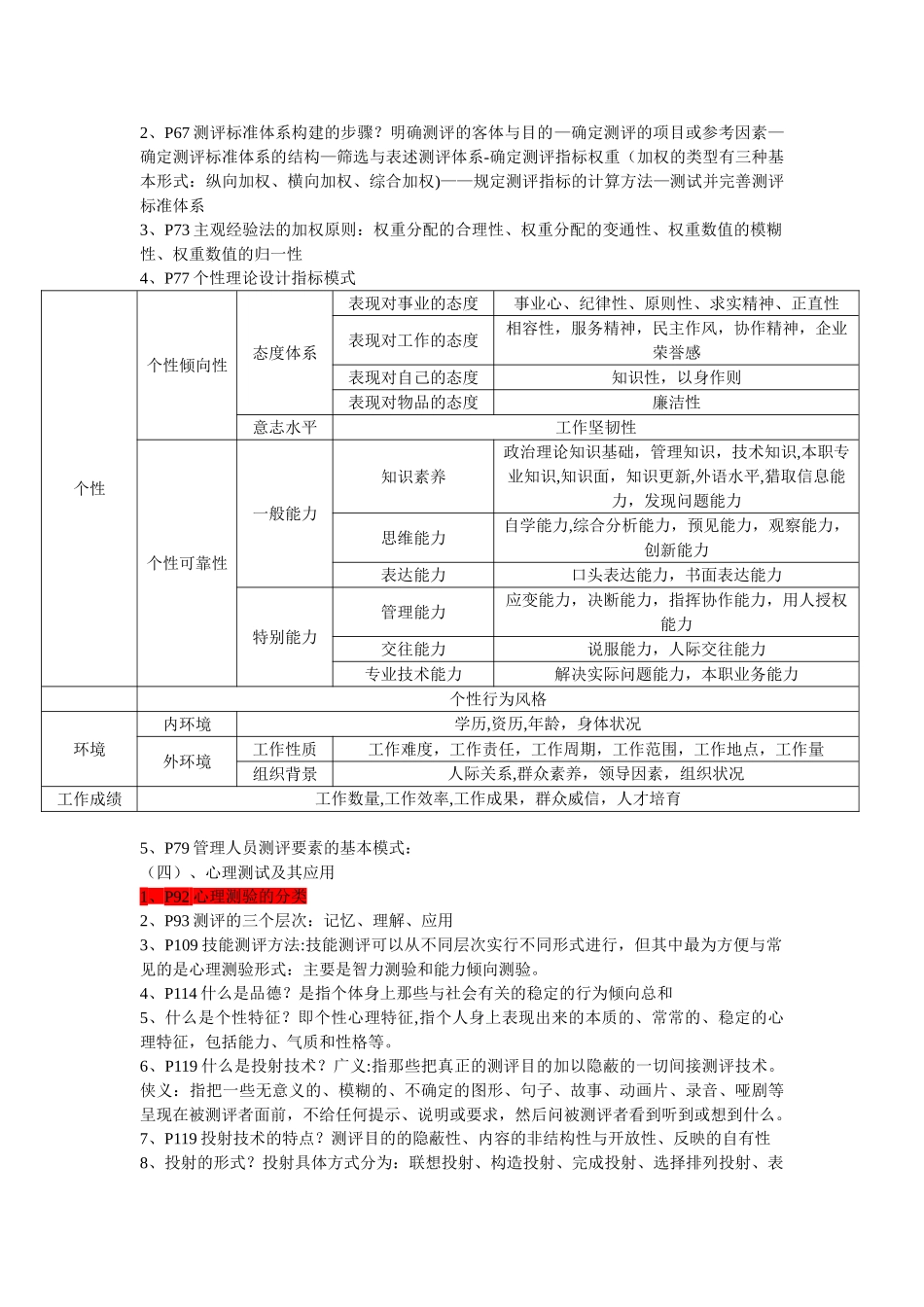 人员素质测评重点内容_第2页