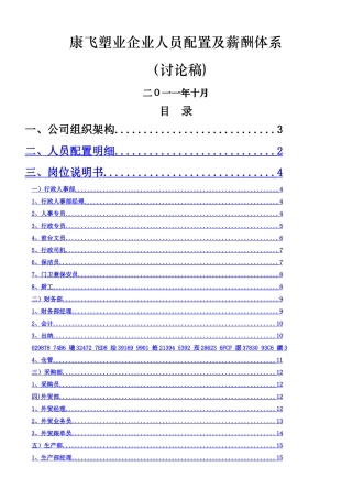 人员配置及岗位职责