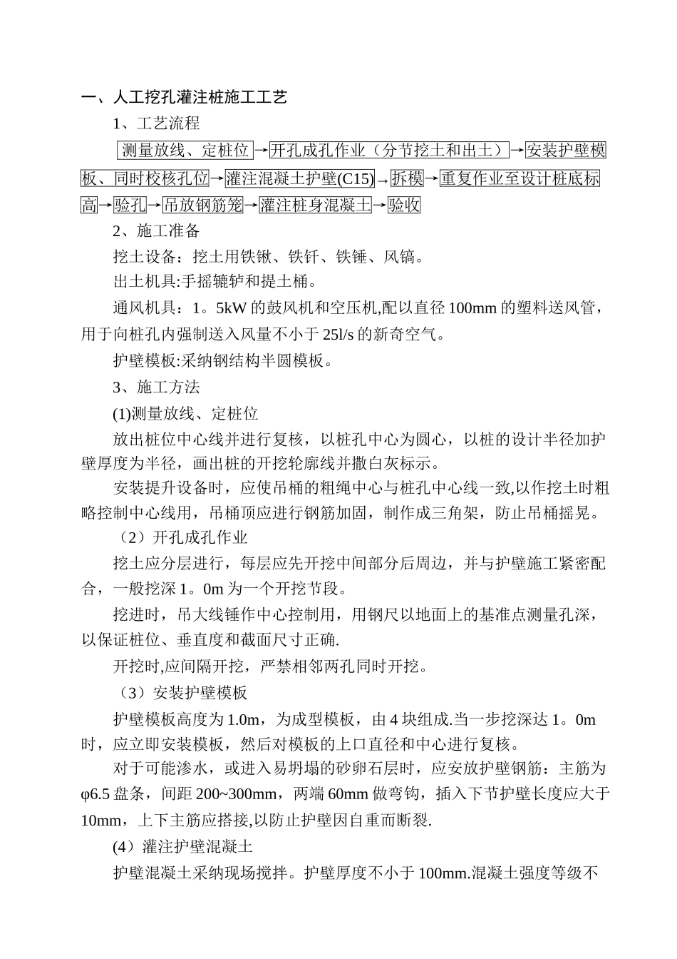 人工挖孔桩专项施工方案35463_第1页