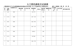 人工挖孔桩收方记录表