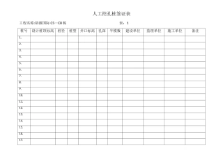 人工挖孔桩签证表