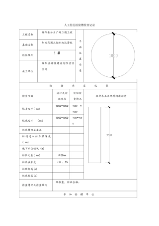 人工挖孔桩记录表格