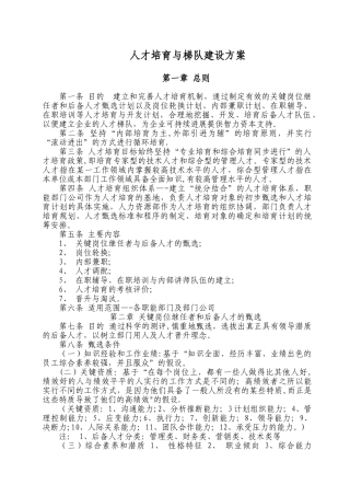 人才培养与梯队建设方案