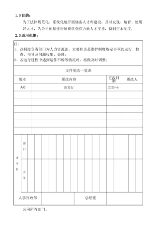 人才梯队建设管理制度