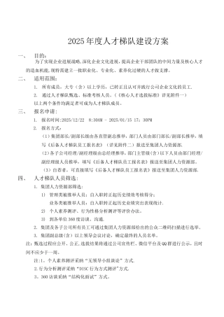 人才梯队建设方案