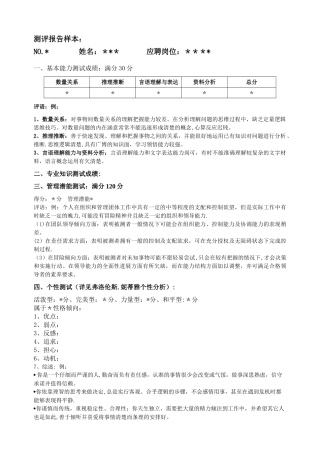 人才测评报告样本