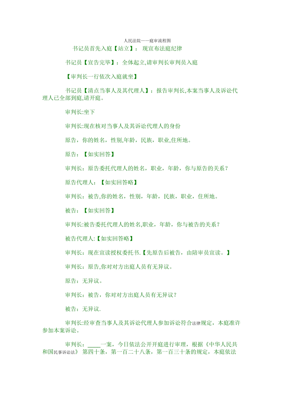 人民法院--庭审流程图_第1页