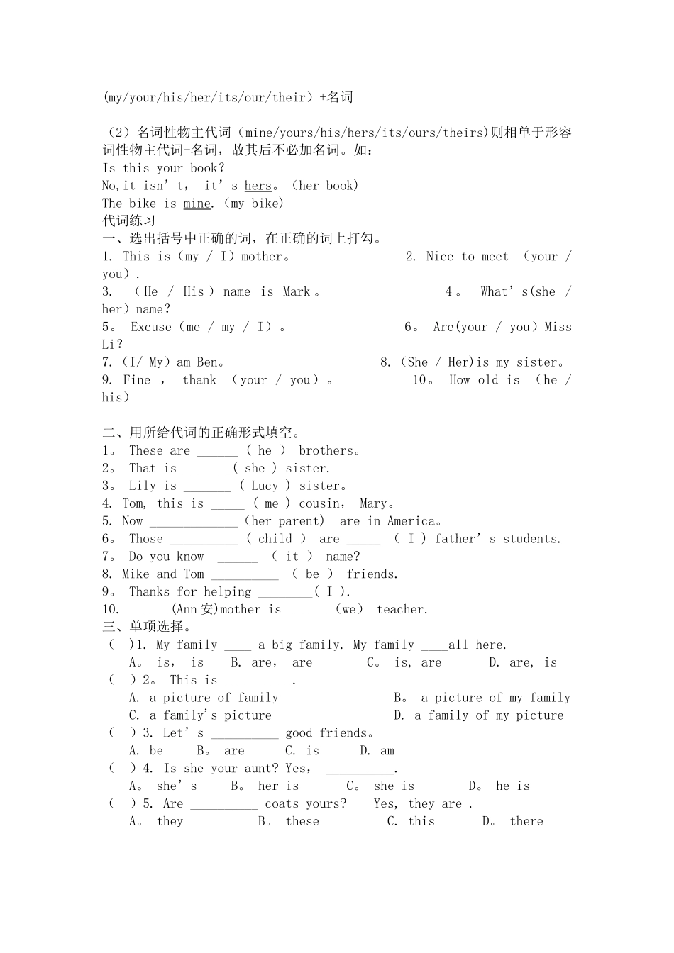 人称代词、物主代词_第2页