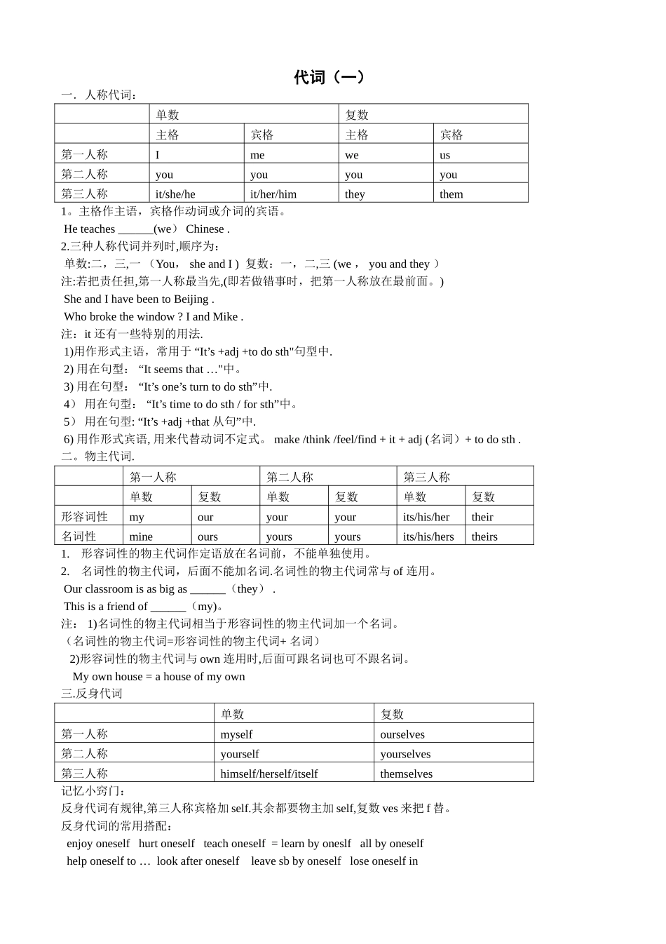 人称代词与指示代词_第1页