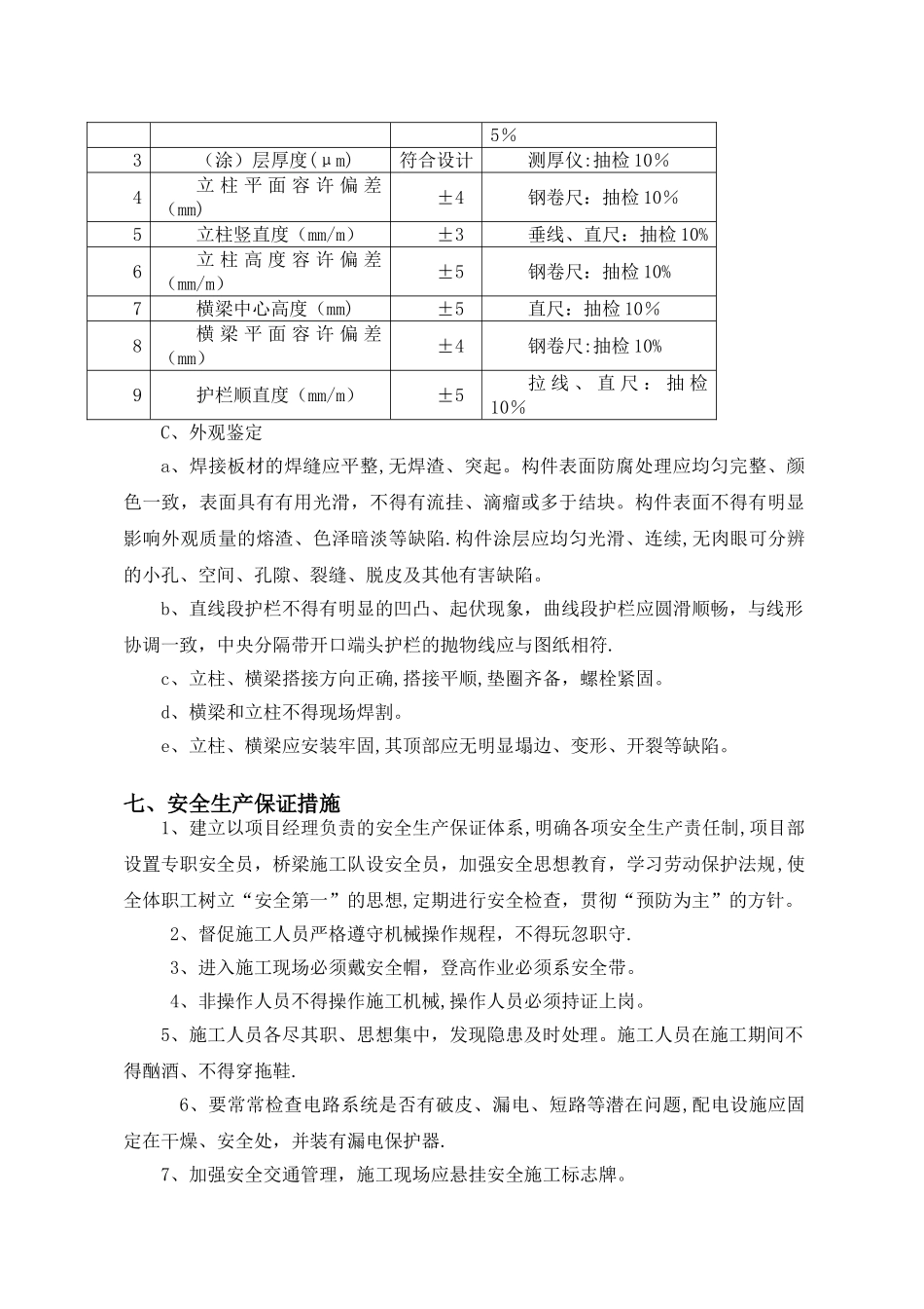 人行道栏杆、防撞钢护栏首件施工方案_第3页