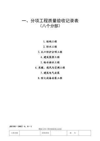 人防工程验收记录表