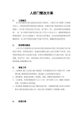 人防门整改方案