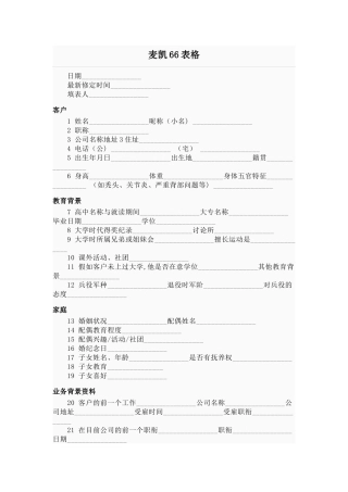 人际关系学—麦凯66表格——