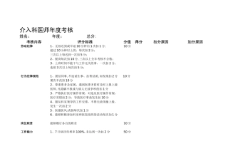 介入科医生考核方案