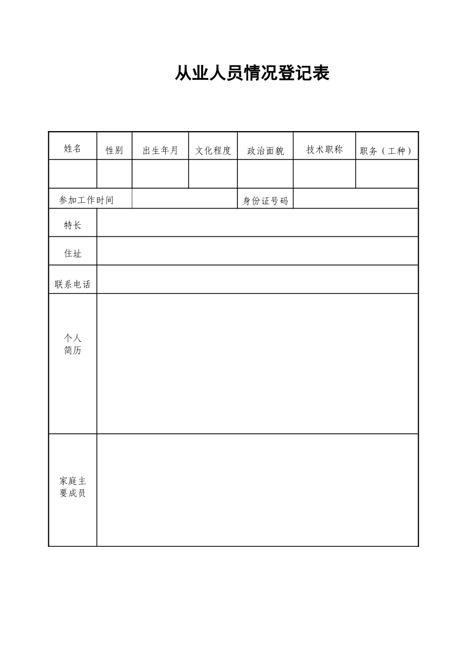 从业人员情况登记表_第1页