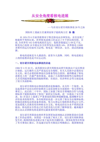 从安全角度看核电发展