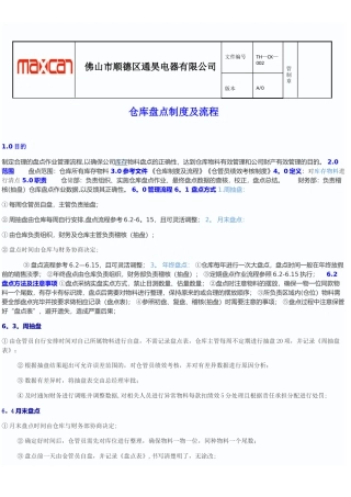 仓-006-仓库盘点制度及盘点流程