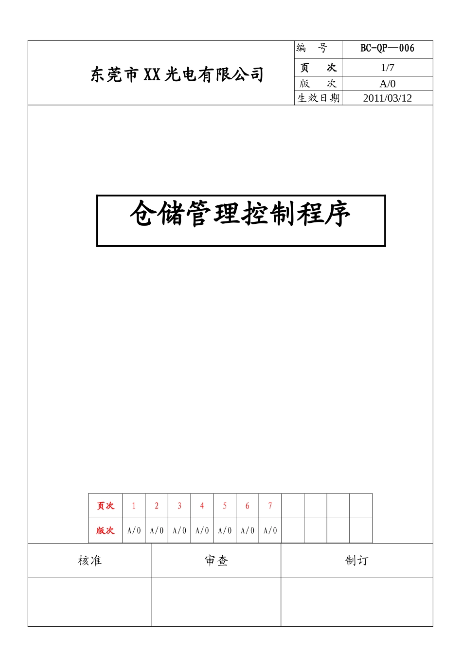 仓储管理控制程序_第1页