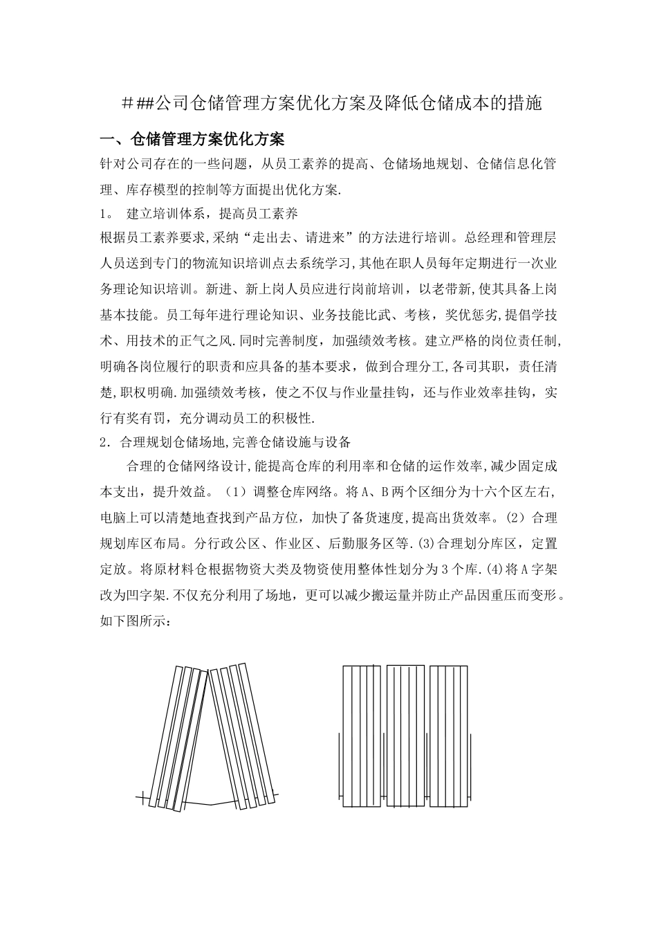 仓储管理方案优化方案及降低仓储成本的措施_第1页