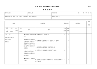 仓储质量体系审核表