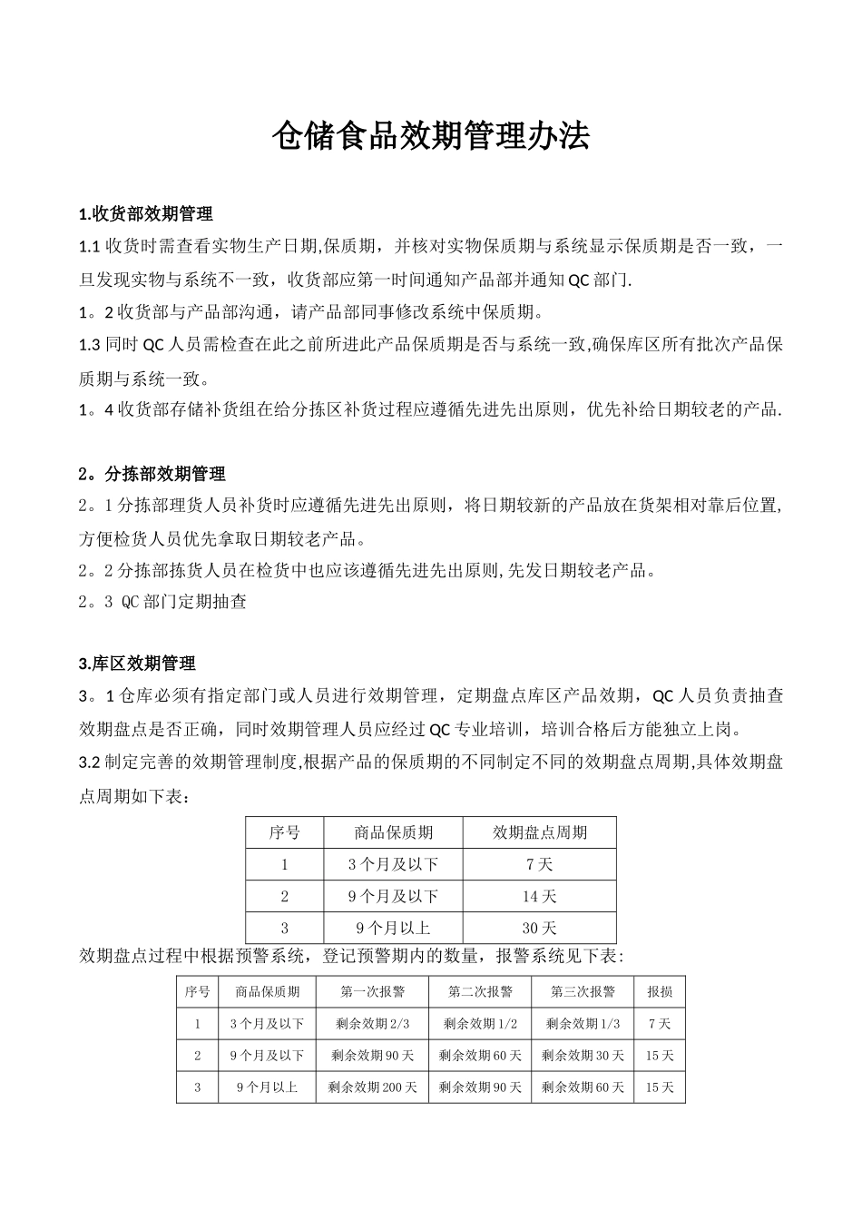 仓储食品效期管理办法_第1页