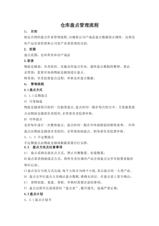 仓库盘点管理流程