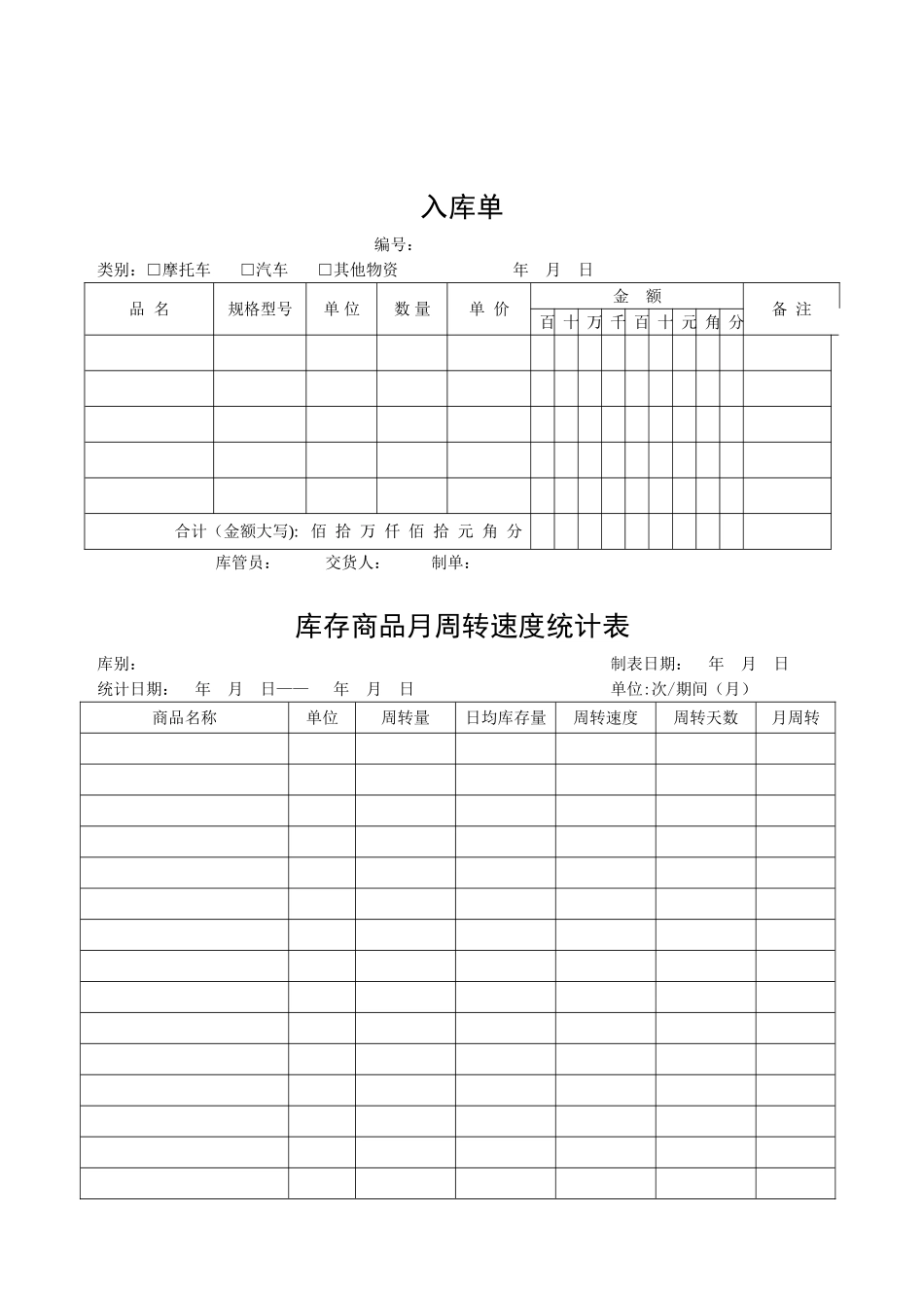 仓库管理表格出入库_第1页