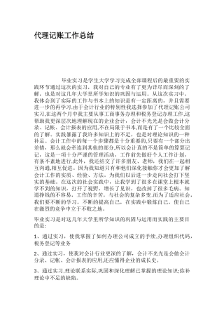 代理记账工作总结