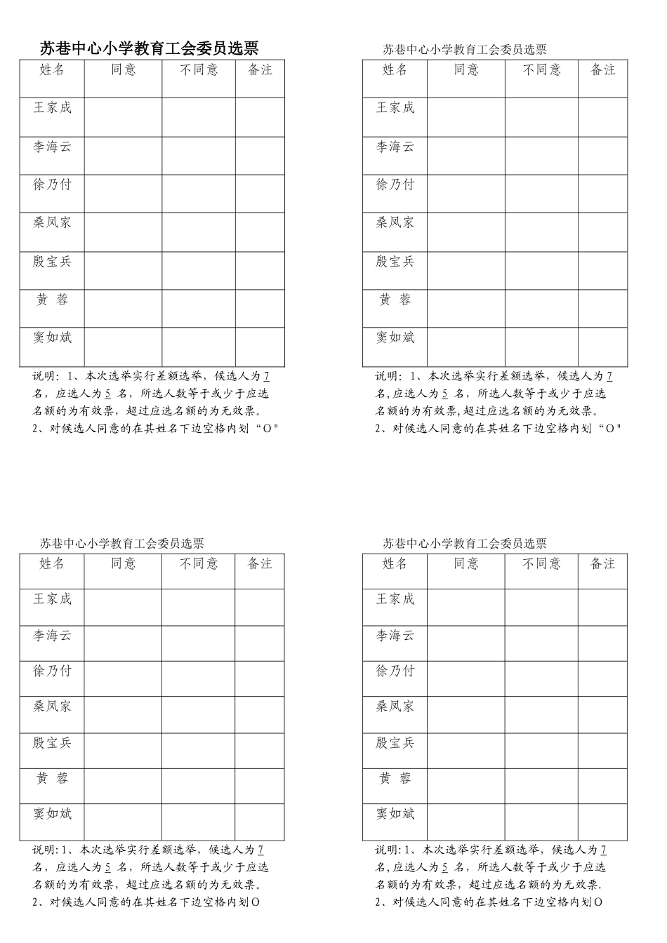 代表推荐票、选票_第1页