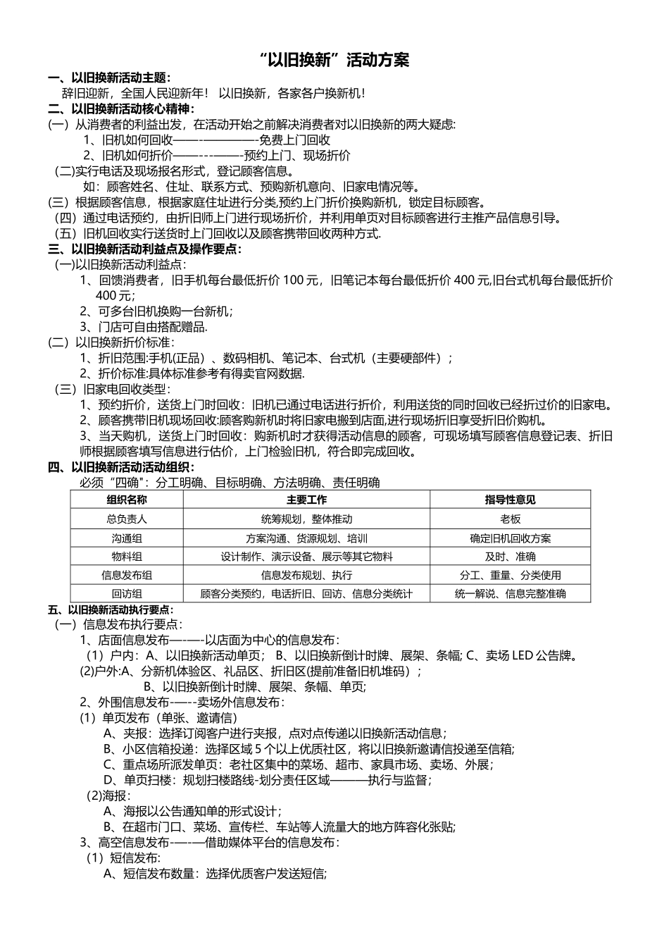 以旧换新活动方案---店面宣传_第1页