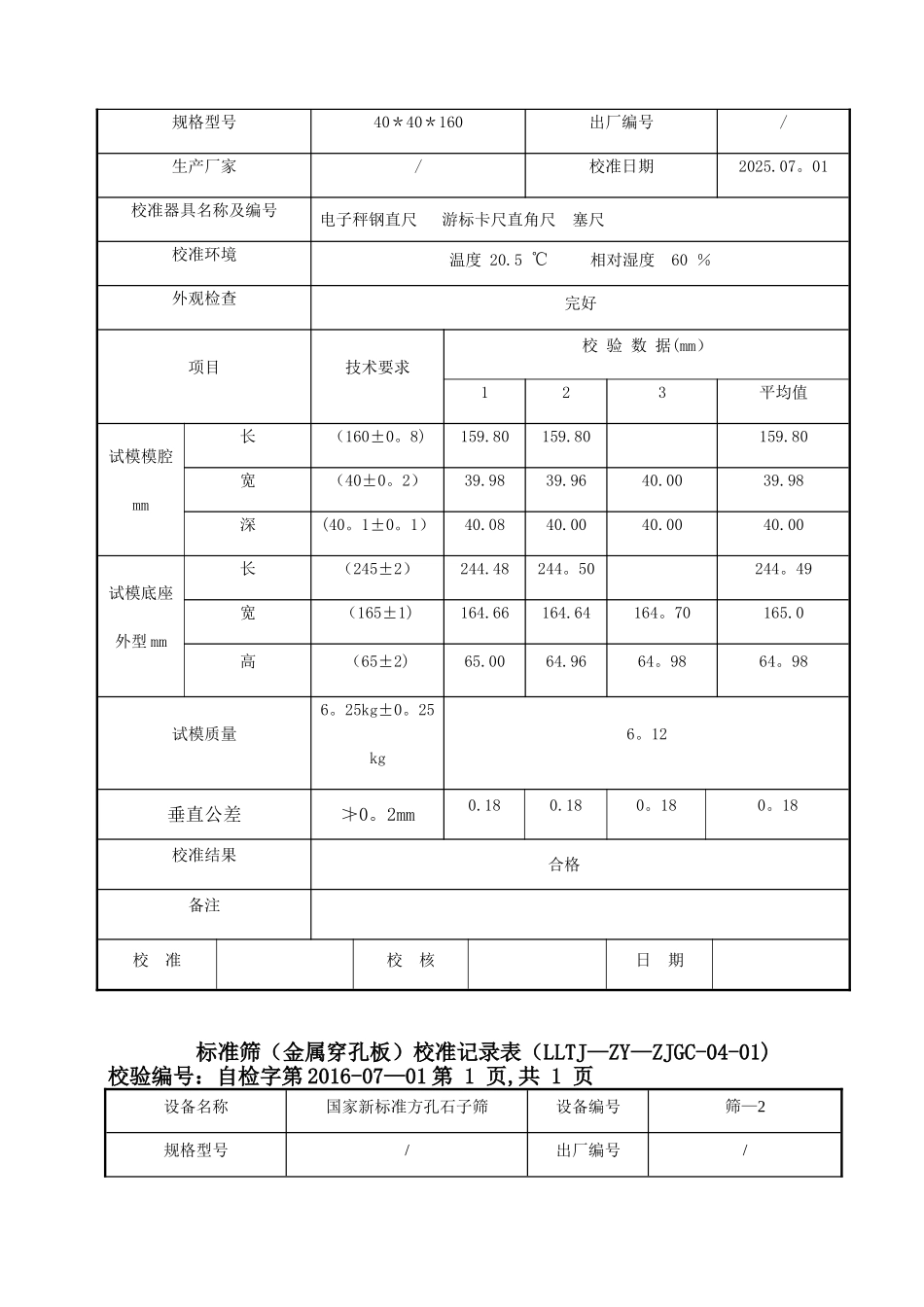 仪器设备自校记录表_第3页