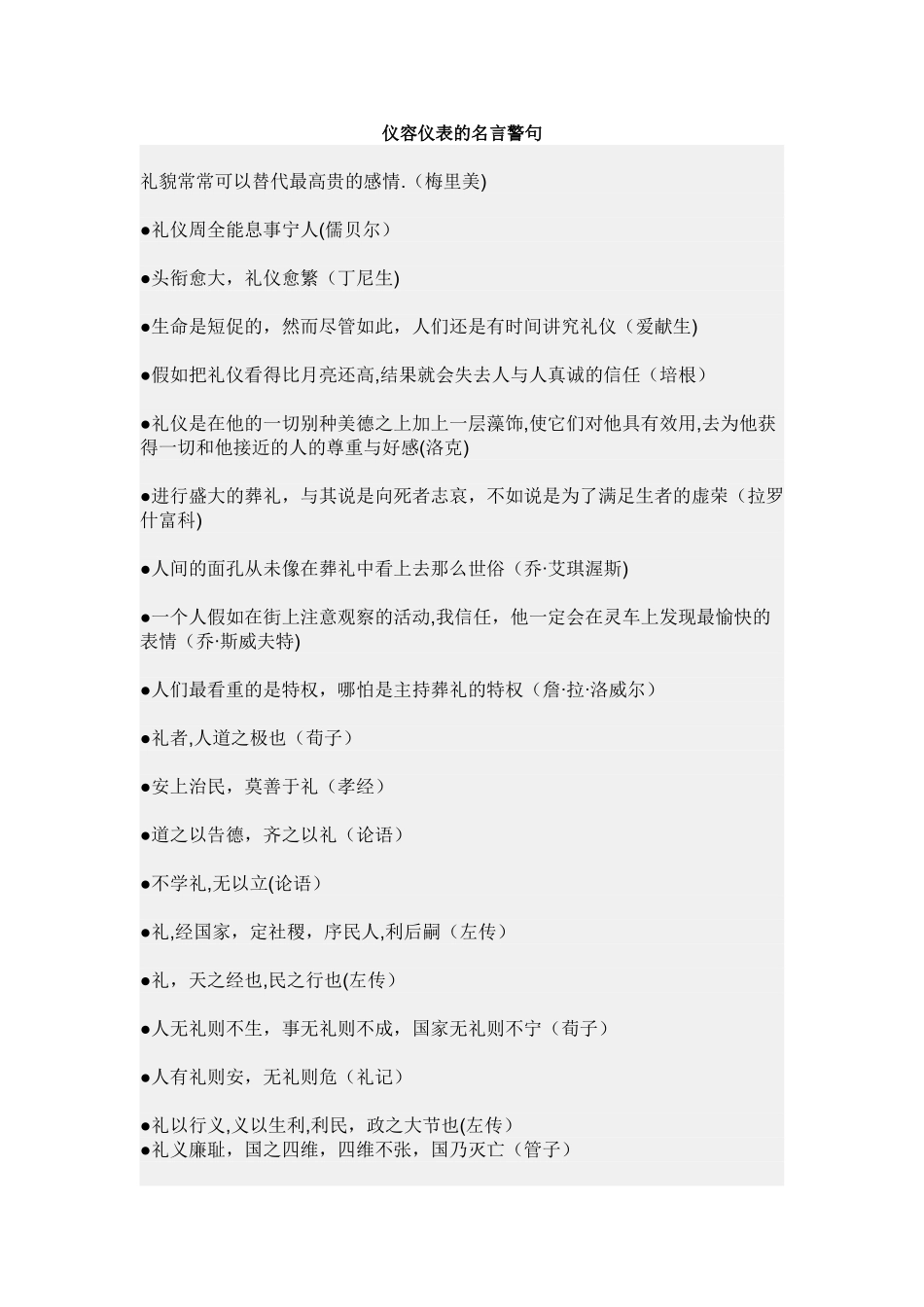 仪容仪表的名言警句_第1页