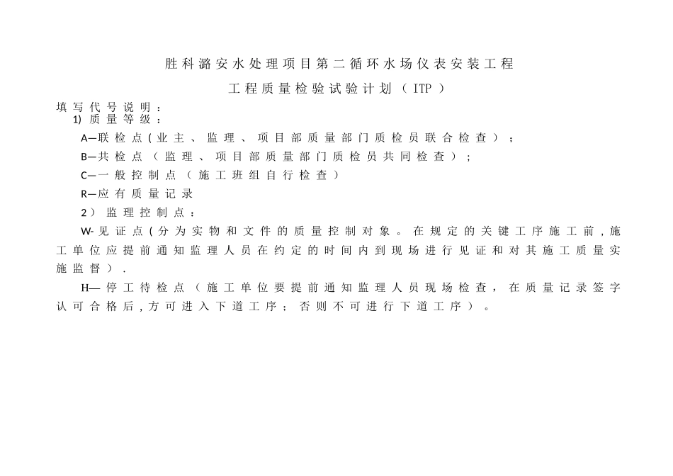 仪表工程质量检验试验计划_第1页