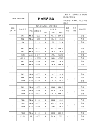 仪表联校调试记录表7.9