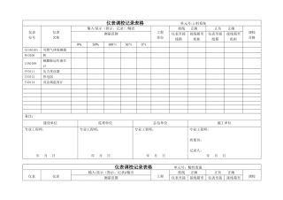 仪表调校记录表格