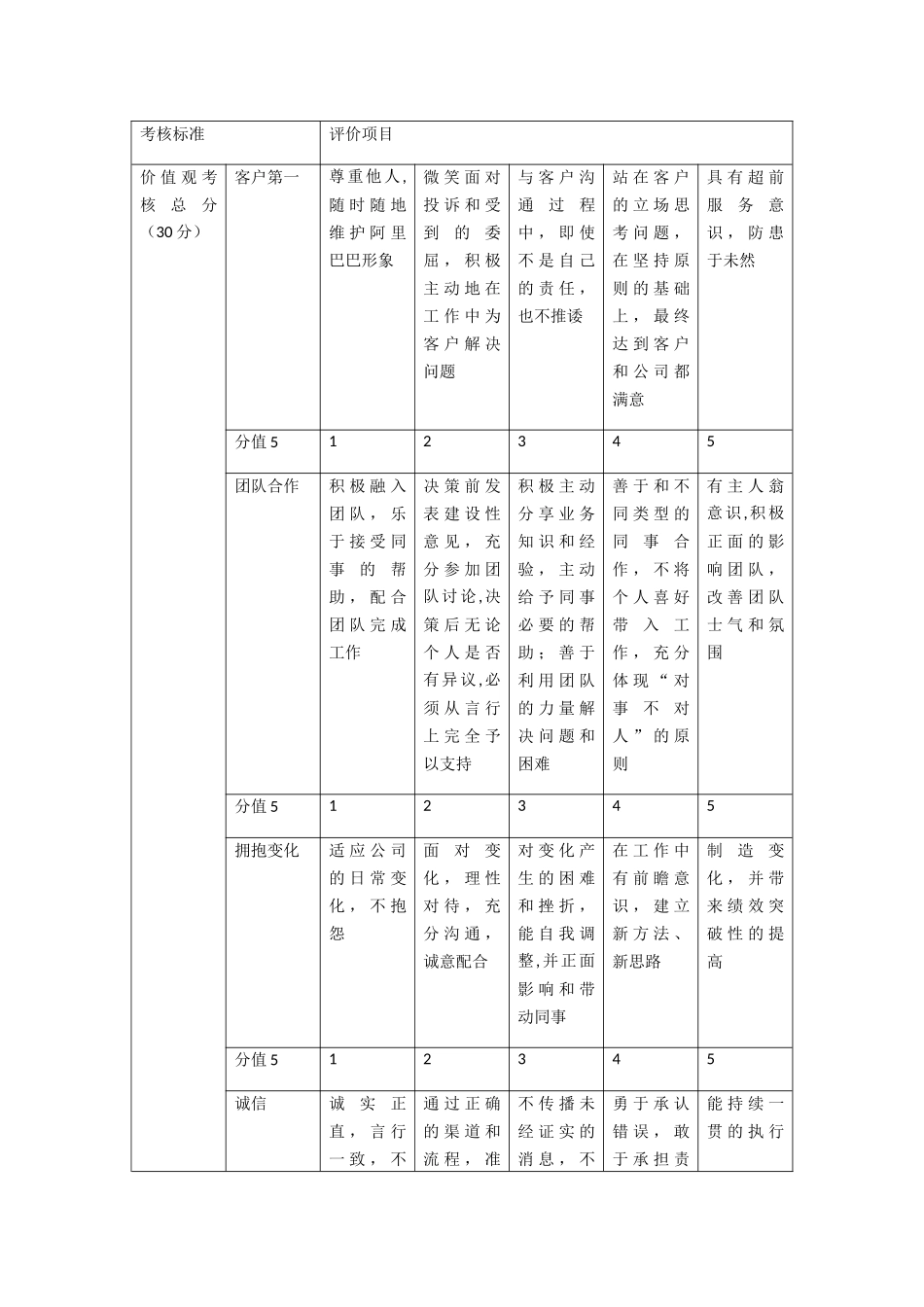 价值观考核标准71758_第1页
