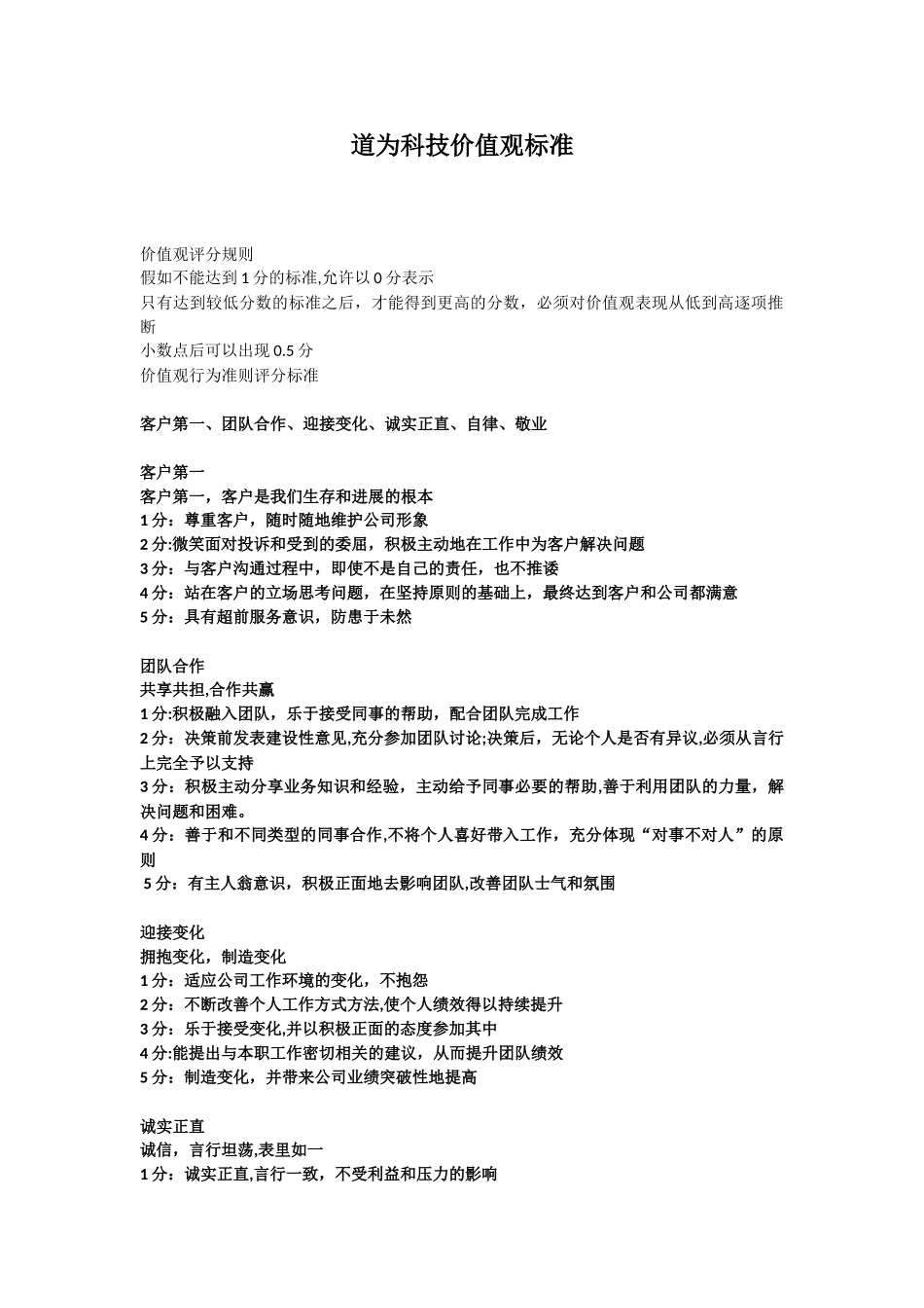 价值观考核标准_第1页