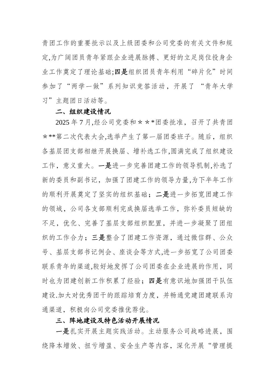 企业2025年度团委总结及2025年度工作计划_第2页