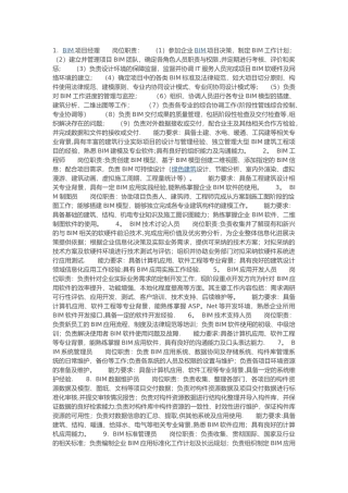 企业BIM岗位的岗位职责和任职要求