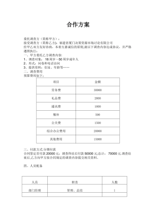 企业与市场调查公司的合作方案
