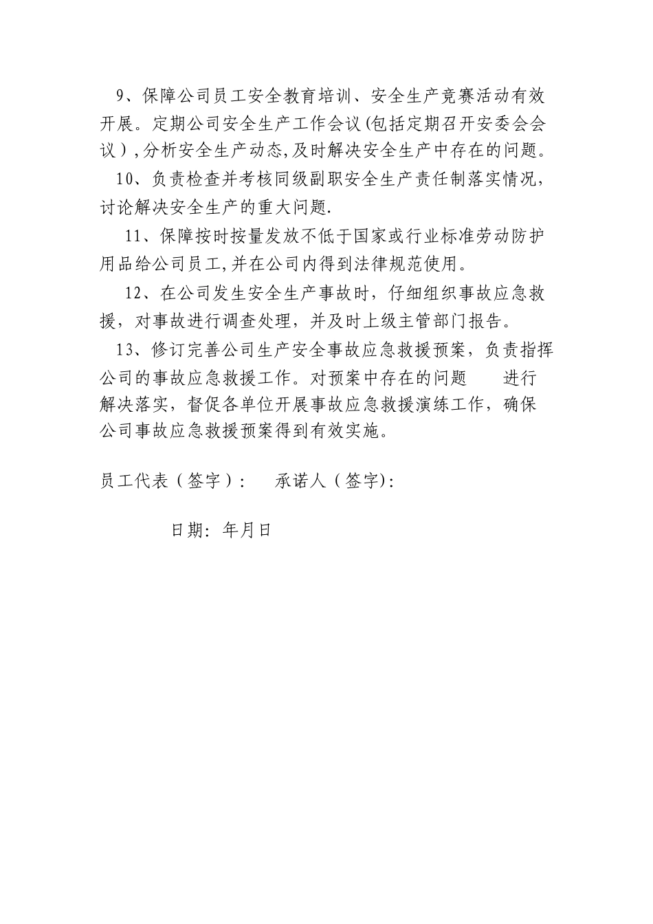 企业主要负责人安全承诺书_第2页