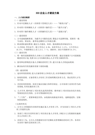 企业人才建设方案