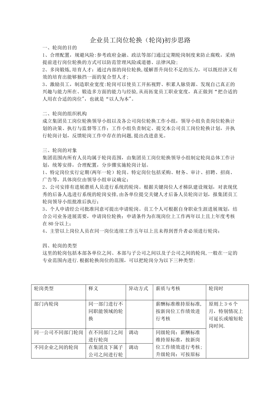企业关键岗位员工定期轮岗制度_第1页