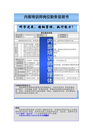 企业内部培训师体系构建与管理制度