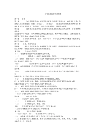 企业内部审计制度