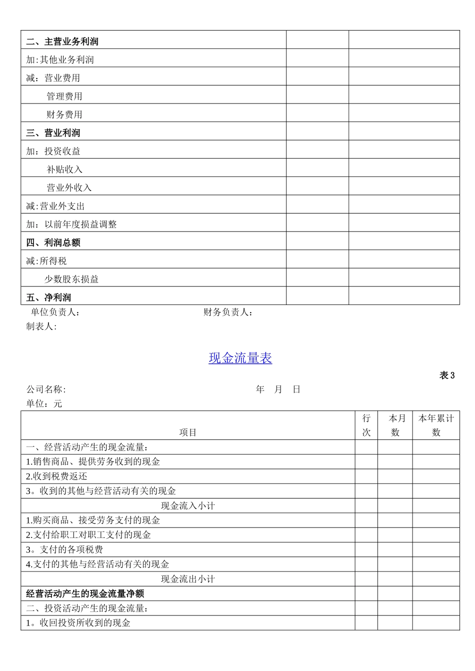 企业创业财务报表模板_第3页