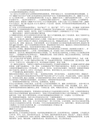 企业制度建设工作总结